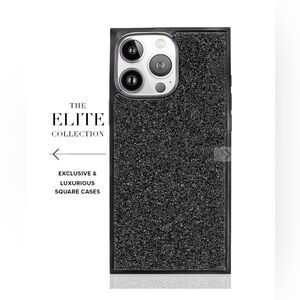 (NIB) FLAUNT Elite Collection - SQUARE® Black Crystal Elegance iPhone Case